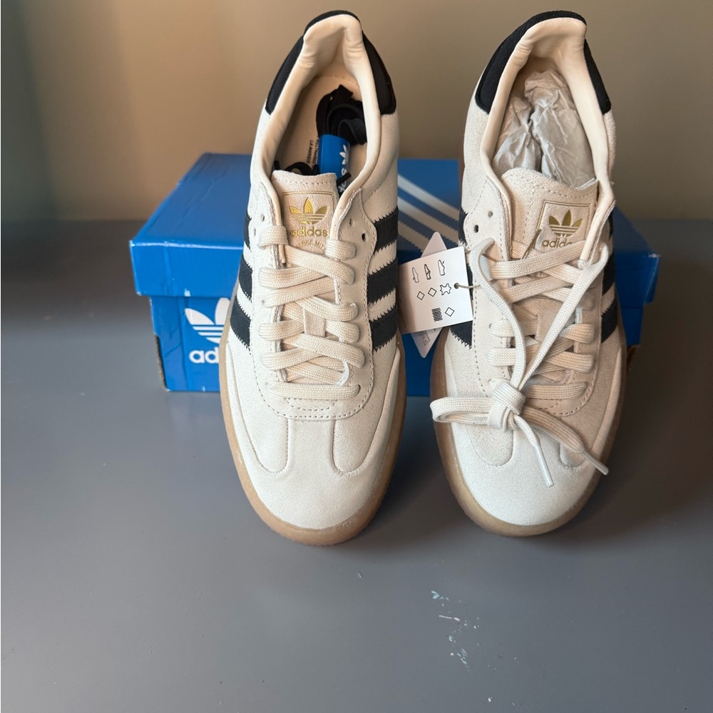 Adidas Sambas Suede Beige and Black Casual Sneakers